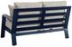 Signature Design by Ashley® Mabry Shores Driftwood/Navy Blue Aluminum/Fabric Outdoor Loveseat-3