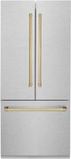 ZLINE Autograph Edition 36" 19.6 Cu. Ft. Satin Stainless Steel Built-In Counter Depth French Door Refrigerator-0