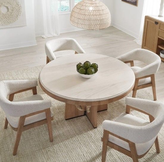 Parker House® Escape Mirage Mist/Glazed Natural Oak/Natural 54" Dining Table-3