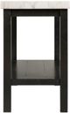 Elements International Marcello White Sofa Table with Black Base-2