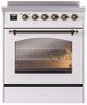 Ilve® Nostalgie II Series 30" White Pro Style Induction Range-0