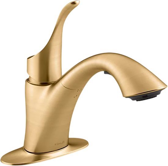 KOHLER® Simplice® Vibrant Brushed Moderne Brass Laundry and Utility Sink Faucet with 2-Function Sprayhead-0