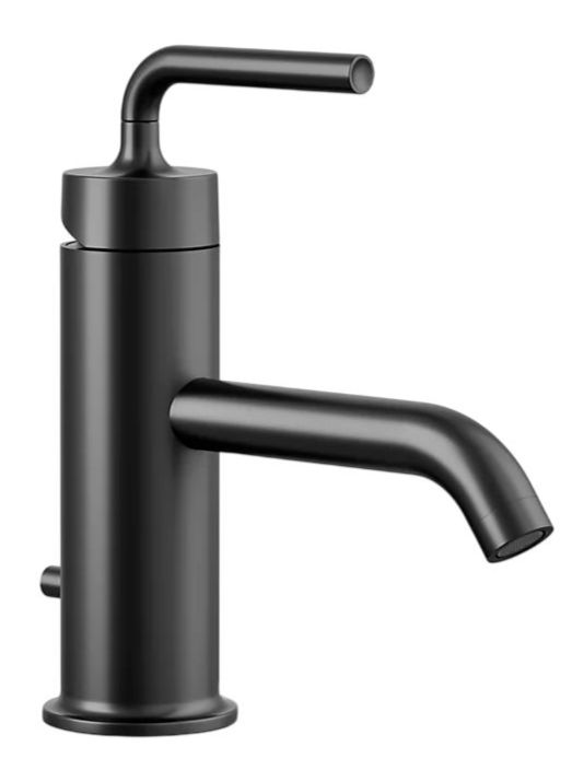 KOHLER® Purist® Matte Black Single-Handle Bathroom Sink Faucet with Straight Lever Handle-0
