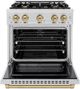 ZLINE Select Autograph Edition 30" Satin Stainless Steel Pro Style Dual Fuel Range with Champagne Bronze Accents-1