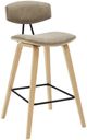 Armen Living Fox 3-Piece Oak/Vintage Taupe Barstool Set-0