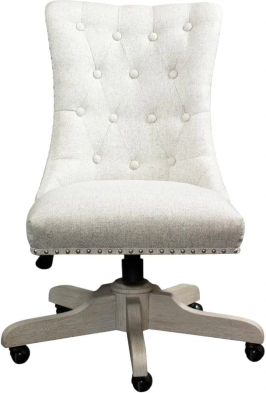 Riverside Furniture Maisie Champagne/White Upholstered Desk Chair-2
