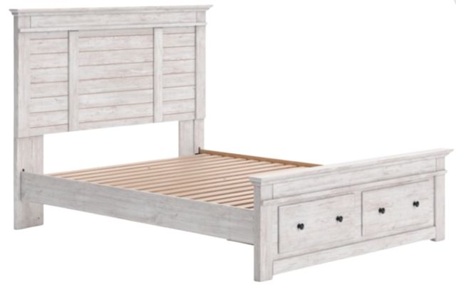 Signature Design by Ashley® Makidern Whitewash 68" Queen Panel Storage Bed-1