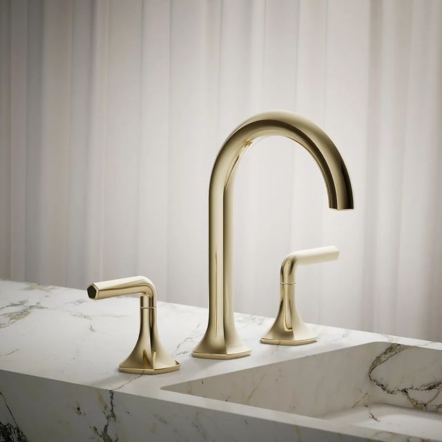 KOHLER® Occasion® Vibrant French Gold Bathroom Sink Faucet Spout with Cane Design-3