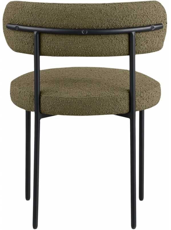 Meridian Furniture Beacon Olive/Black Boucle Upholstered Dining Chair-4