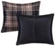 Olliix by Woolrich Alton Brown/Black King Plush to Sherpa Down Alternative Comforter Set-2