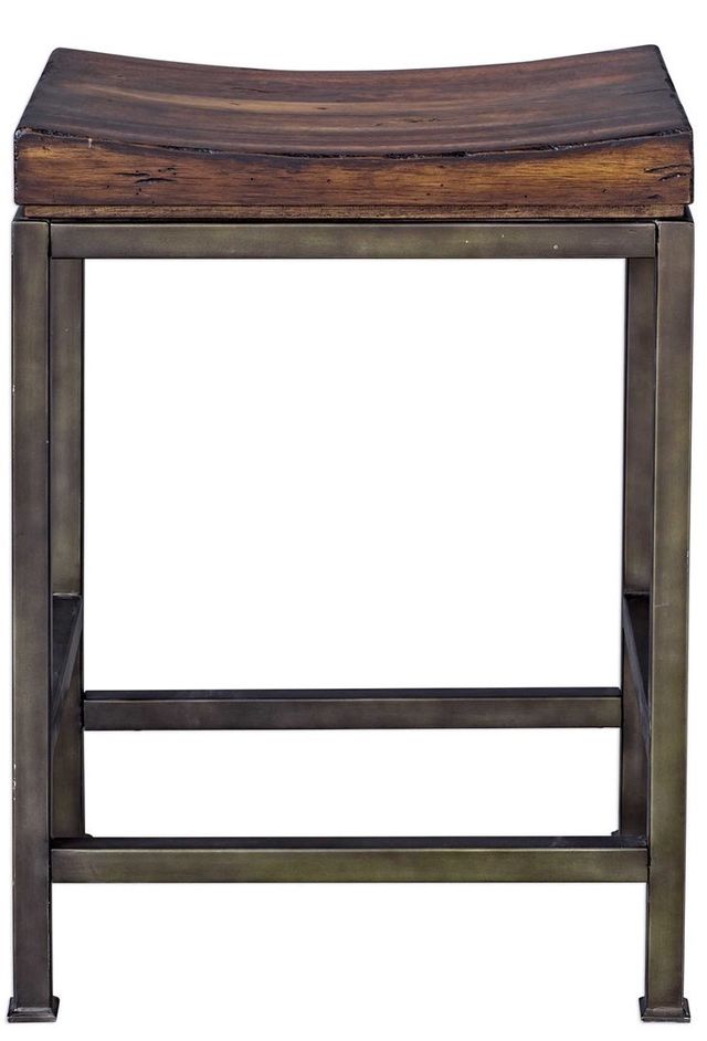 Uttermost® Beck Dark Walnut Counter Stool-3