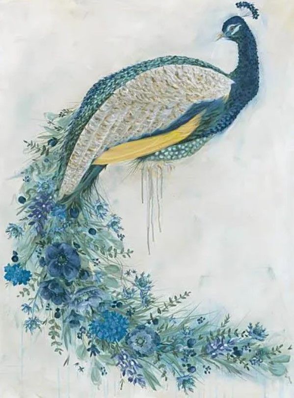 Classy Art Floral Peacock by Hollihocks Art Wall Art-0
