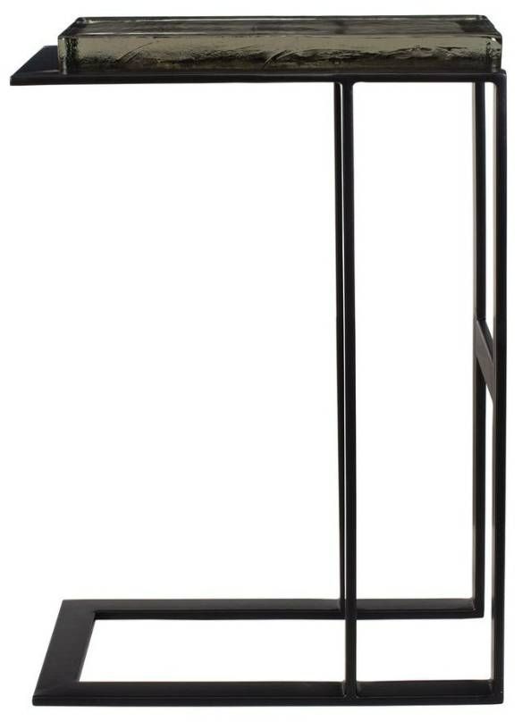 Uttermost® Soma Glass Top Accent Table with Black Frame-4