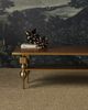 Currey & Company Maeve Walnut Cocktail Table with Brushed Brass Base-5