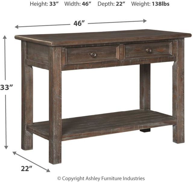 Signature Design by Ashley® Wyndahl Rustic Brown Sofa Table-1