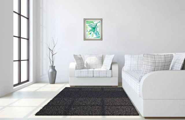 Classy Art Green Water Leaves I by Kat Papa Wall Art-3
