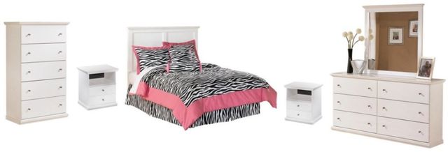 Signature Design by Ashley® Bostwick Shoals 6-Piece White Full Panel Headboard Bed Set-0
