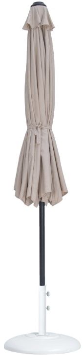 Meridian Furniture Fiji Beige/Matte Black/Matte White Aluminum Outdoor Patio Umbrella and Round Base-1