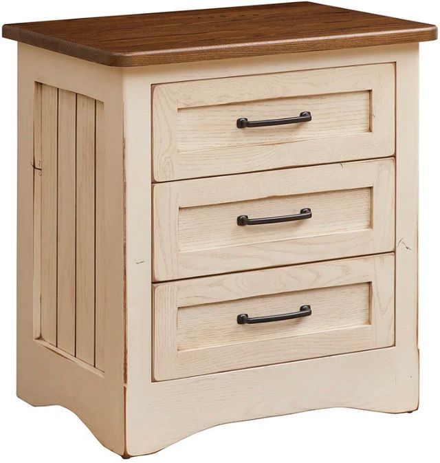 Country Classic Collection Customizable Farmstead 3-Drawer Nightstand-3