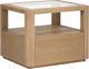 Four Hands Shiloh Glass Top End Table with Sandy Oak Base-0