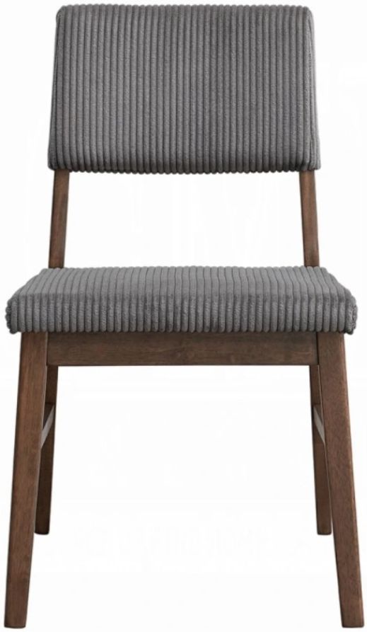 ACME Furniture Seda 2-Piece Gray/Walnut Upholstered Dining Side Chair Set-3