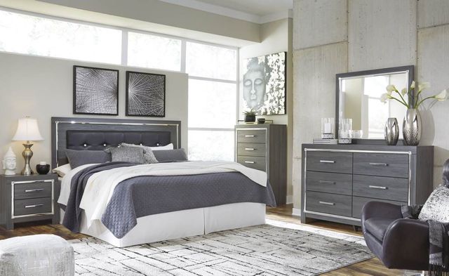 Signature Design by Ashley® Lodanna 2-Piece Gray California King/King Upholstered Panel Headboard Set-3