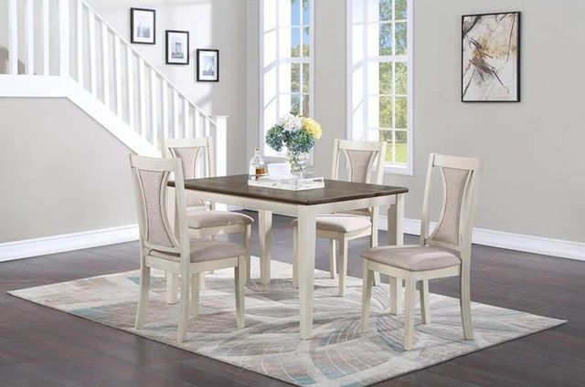 New Classic® Home Furnishings Hudson Brown/Creme 60" Rectangle Dining Table Set-1