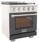 Kucht Professional KFX Series 30" Stainless Steel Pro Style Propane Gas Range with Cement Gray Door and True Simmer Burners-2