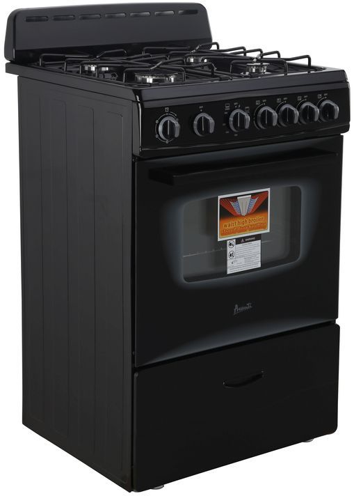 Avanti® 24" Black Freestanding Gas Range-1