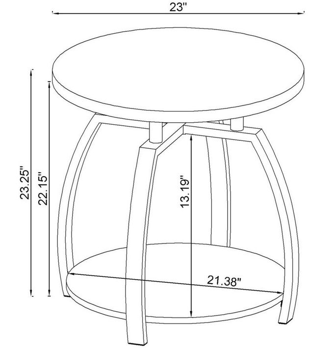 Coaster® Dacre 3-Piece Dark Charcoal Occasional Table with Black Nickel Accent Set-3