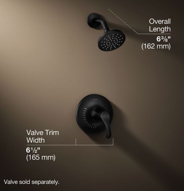 KOHLER® Simplice® Rite-Temp® Matte Black 1.75 GPM Shower Trim Kit-2