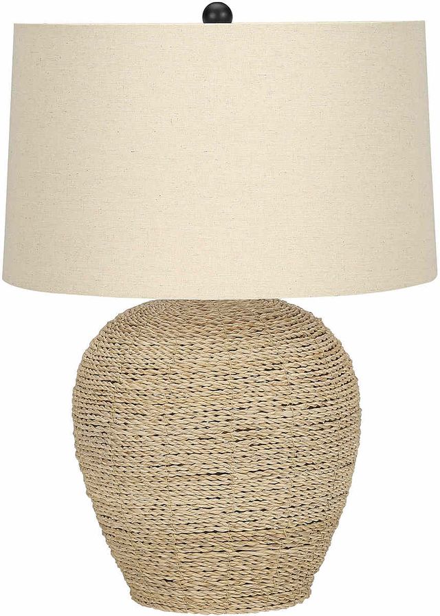 Monarch Specialties Inc. 25"H Beige Rattan Table Lamp-0