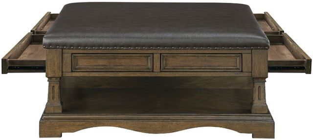 Homelegance® Rochester Dark Brown Cocktail Table with Brown Base-4