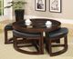 Furniture of America® Crystal Cove Glass Coffee Table with Dark Walnut Base-1