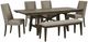 Liberty Furniture Double Bridge 6-Piece Dark Chestnut/Gray Optional Trestle Dining Set-0