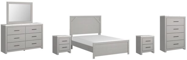 Signature Design by Ashley® Cottenburg 6-Piece Light Gray/White Full Youth Panel Bed Set-0