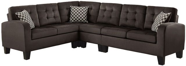 Mazin Furniture Sinclair 2-Piece Dark Brown Reversible Sectional Set-0