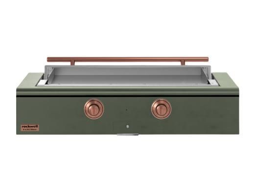Caliber™ Rockwell Social 48" Olive Built-In Liquid Propane Outdoor Griddle with Copper Hardware-0