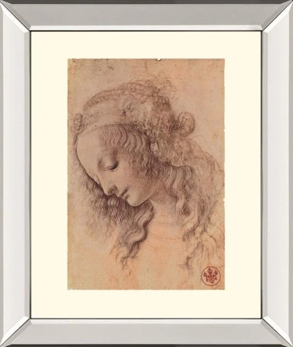 Classy Art Testa Di Donna Di Profilo by Leonardo Da Vinci Wall Art-0