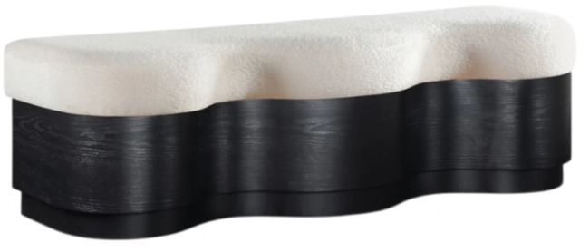 Meridian Furniture Savoy Cream/Black Upholstered Bench-0