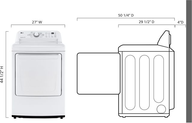 LG 7.3 Cu. Ft. White Front Load Gas Dryer-8