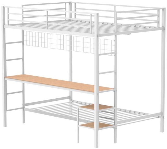 Coaster® Campus Matte White Youth Full Over Twin Bunk Bed-3