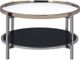 Elements International Edith Mirrored Top Coffee Table with Gold and Dark Nickel Frame-0