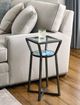 Hammary® Hidden Treasures Carroll Glass Top Square Accent Table with Black Base-1