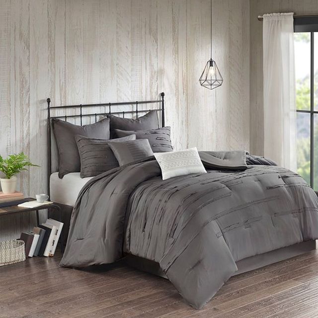 Olliix by 510 Design Grey Jenda 8 Piece Queen Comforter Set-1