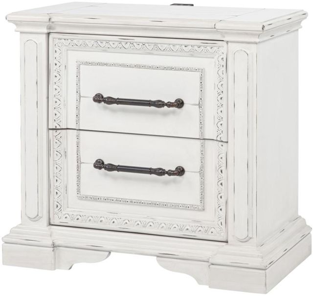 Coaster®  McKinney Vintage White Nighstand with Dual USB-2