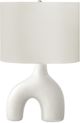 Monarch Specialties Inc. White Ceramic Table Lamp with Ivory Shade-0