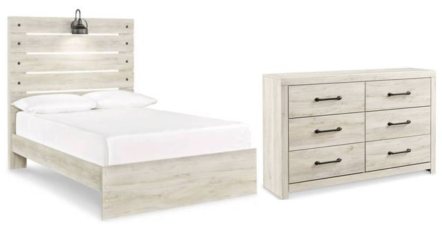 Signature Design by Ashley® Cambeck 2-Piece Whitewash White Full Panel Bed Set-0