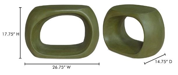 Moe's Home Collection Albers Green Concrete Outdoor Stool-4