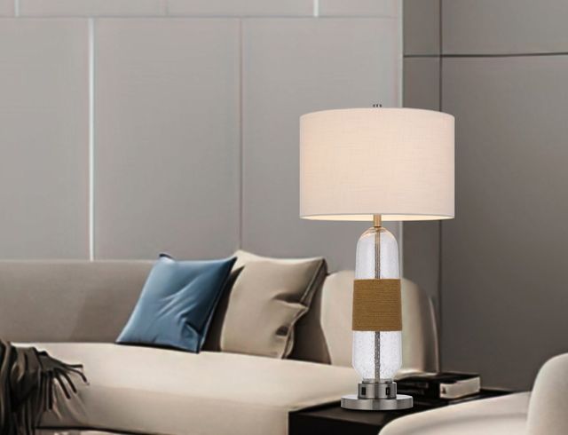 Cal® Lighting & Accessories Everett Brown/Clear/Silver Table Lamp-3